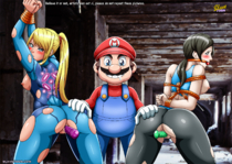 Crossover Mario Metroid Samus_Aran Super_Mario_Bros Super_Smash_Bros. Wii_Fit Wii_Fit_Trainer // 1837x1300 // 2.4MB // png