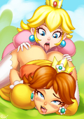 Princess_Daisy Princess_Peach Super_Mario_Bros r_ex // 876x1240 // 513.9KB // jpg