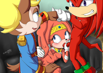 Adventures_of_Sonic_the_Hedgehog Antoine_D'Coolette Dark_Mangaka Knuckles_the_Echidna Tikal_the_Echidna // 1023x724 // 641.6KB // png