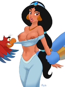 Aladdin Disney_(series) Genie_(Aladdin) Iago_Parrot Princess_Jasmine flick // 745x1000 // 291.2KB // png