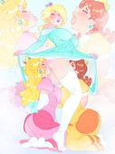 Furujuru Princess_Daisy Princess_Peach Princess_Rosalina Super_Mario_Bros // 1532x2048 // 318.5KB // jpg