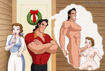Beauty_and_the_Beast Belle Christmas Disney_(series) EnchantedHentai Gaston // 1774x1200 // 756.4KB // jpg
