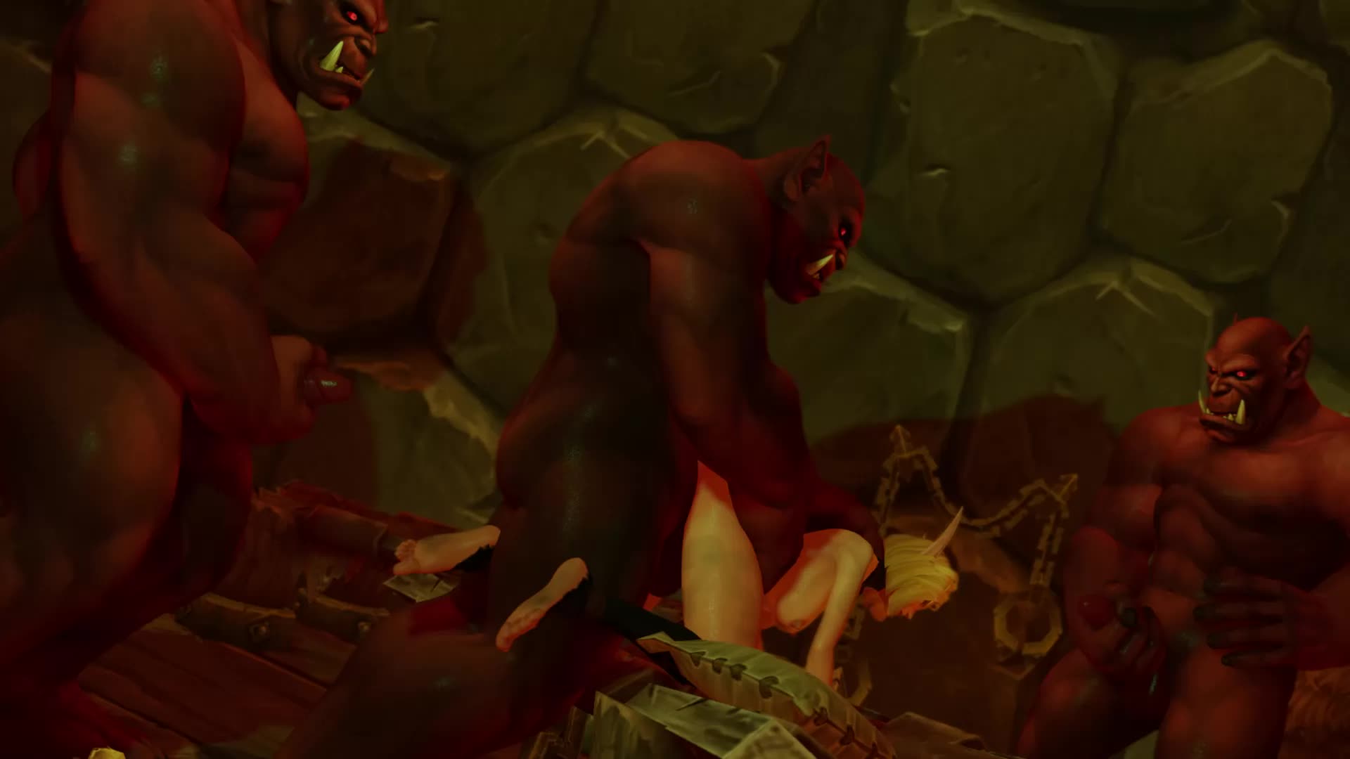 3D Animated Blood_Elf Orc World_of_Warcraft arialene-wow // 1920x1080 // 1.4MB // webm