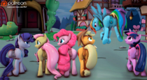 3D Applejack Fluttershy My_Little_Pony_Friendship_Is_Magic Pinkie_Pie Rainbow_Dash Rarity Source_Filmmaker Twilight_Sparkle // 1280x700 // 1.1MB // png