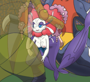 Florges_(Pokémon) Garchomp_(Pokémon) Haxorus_(Pokémon) Pokemon purpleprawn // 1280x1169 // 801.9KB // png