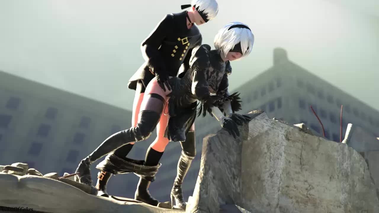 3D Android_2B Android_9S Animated Blender Nier_Automata cakeofcakes // 1280x720 // 2.0MB // webm