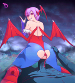 Animated Darkstalkers Derpixon Lilith_Aensland Vampire // 495x550 // 2.4MB // gif