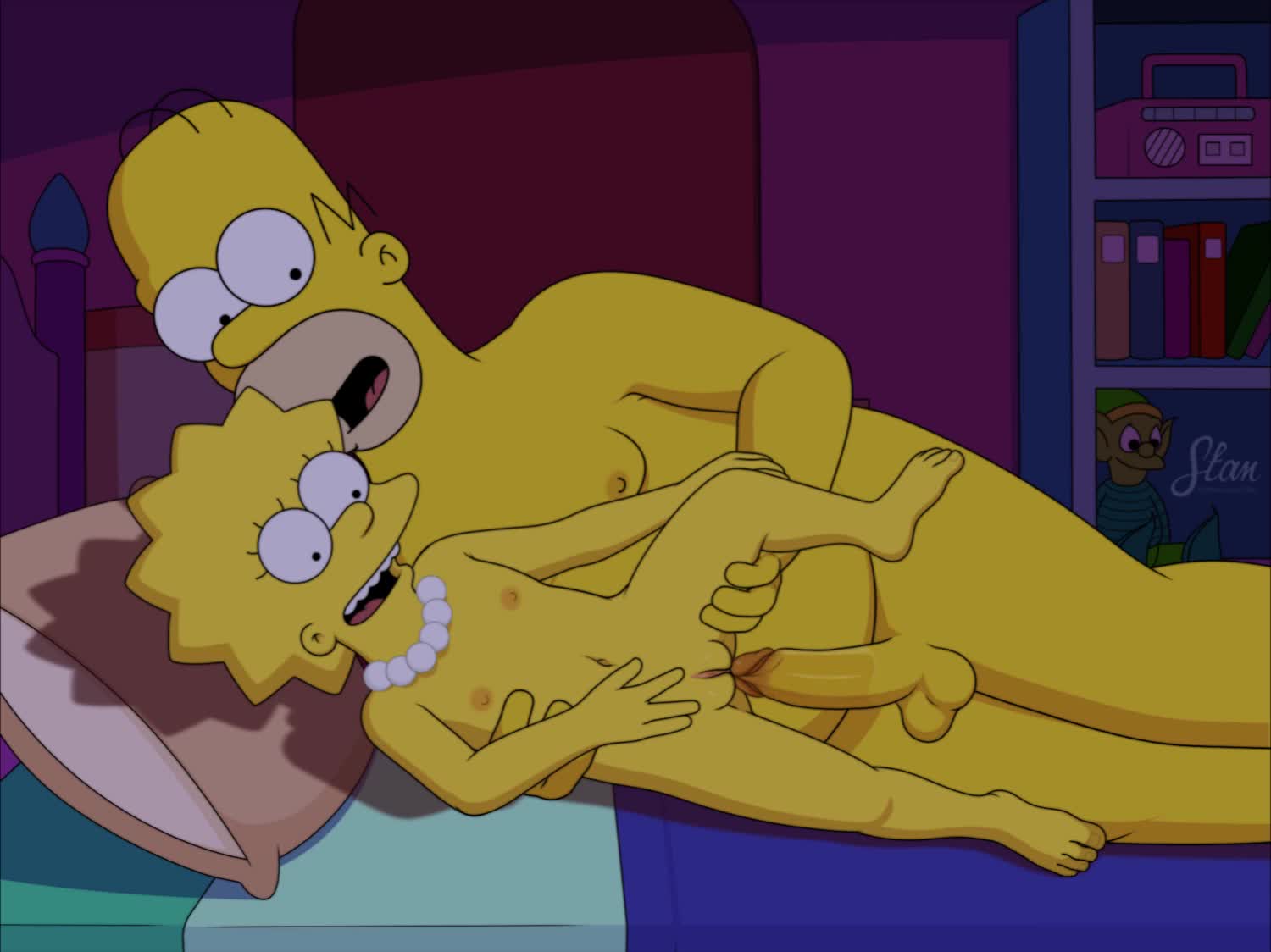 Animated Homer_Simpson Lisa_Simpson Sfan The_Simpsons // 1500x1124 // 19.7MB // webm
