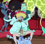 Morty_Smith No_One_(artist) Rick_Sanchez Rick_and_Morty Summer_Smith // 1104x1093 // 4.6MB // png