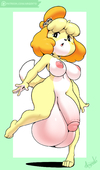 Animal_Crossing Isabelle argento // 1560x2640 // 805.3KB // png