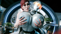 3D Blender Commander_Shepard Edi Femshep Mass_Effect rigidsfm // 7680x4320 // 2.1MB // jpg