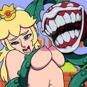 Animated DragoonRekka Piranha_Plant Princess_Peach Super_Mario_Bros // 800x800 // 1.8MB // gif