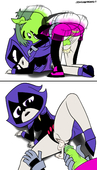 Beast_Boy Raven Teen_Titans incogneato // 1200x2100 // 803.1KB // png