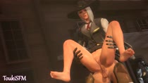 3D Animated Ashe_(Overwatch) Mccree Overwatch ToukiSFM // 960x540 // 7.9MB // webm