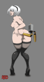 Android_2B Animated FlannaganTheRed Nier Nier_Automata // 508x945 // 754.3KB // gif