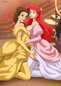Beauty_and_the_Beast Belle Crossover Disney_(series) Princess_Ariel The_Little_Mermaid_(film) YuriHaven.com // 1300x1837 // 765.6KB // jpg