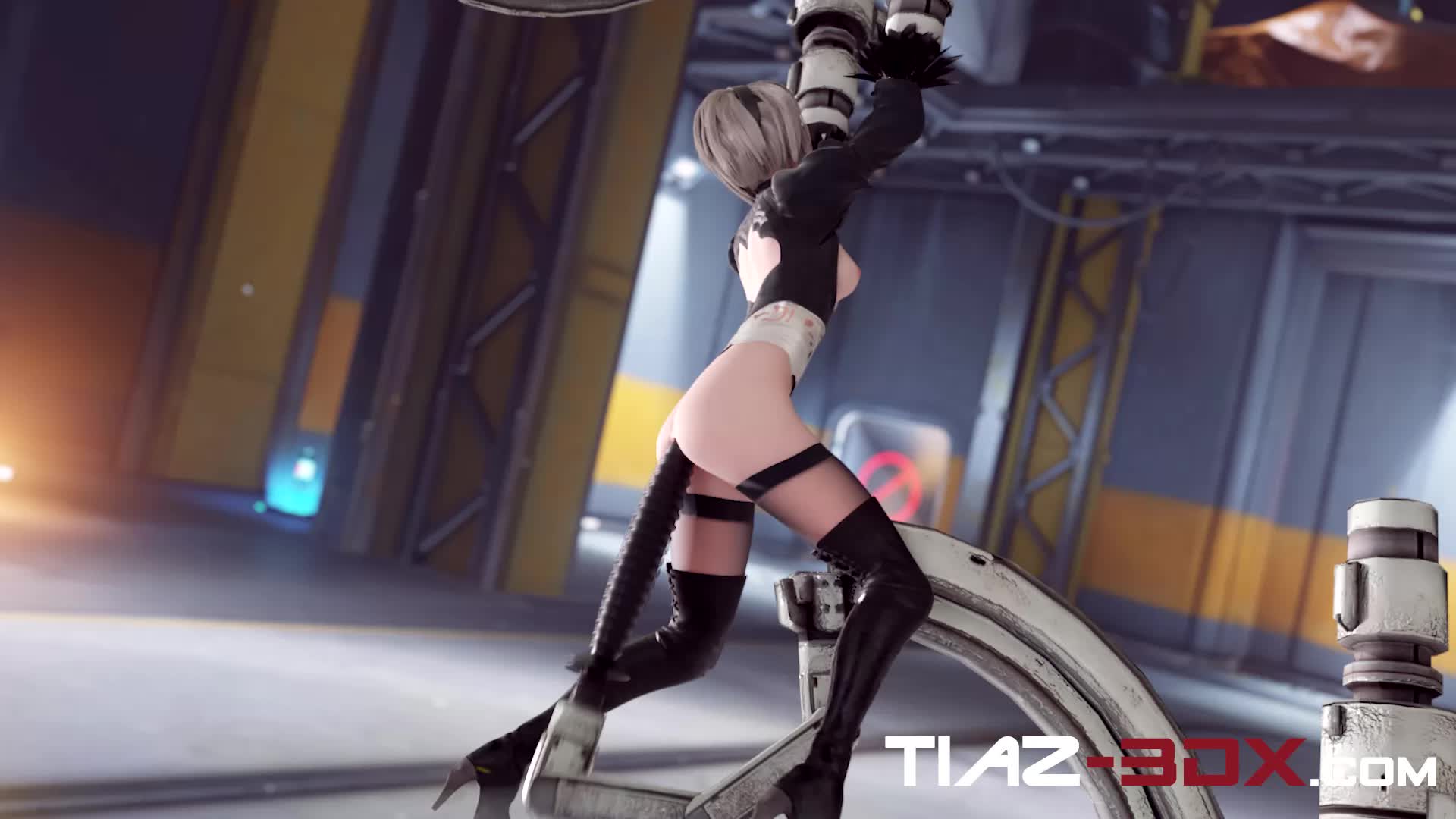 3D Android_2B Animated Blender Nier Nier_Automata tiazsfm // 1920x1080 // 1.2MB // webm