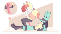 Animated Braixen_(Pokemon) Lucario_(Pokémon) Pokemon diives // 1280x720 // 3.3MB // gif