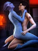 3D Asari Asarimaniac Commander_Shepard Femshep Liara_T'Soni Mass_Effect // 1500x2000 // 480.4KB // jpg