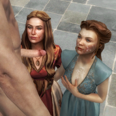 3D Cersei_Lannister Game_of_Thrones Lena_Headey Lesdias Margaery_Tyrell Natalie_Dormer XNALara // 700x700 // 599.0KB // png