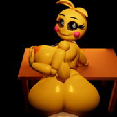 3D Animated Chica_(Five_Nights_at_Freddy's) Five_Nights_at_Freddy's HyperMega // 1434x1434 // 8.4MB // gif