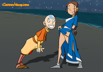 Aang Avatar_The_Last_Airbender CartoonValley Katara // 1000x707 // 531.2KB // png