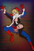 Gwen_Stacy Marvel Peter_Parker Spider-Gwen Spider-Man Spider-Man_(Series) elmrtev // 957x1441 // 1.7MB // png