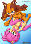 Amy_Rose Sonic_(Series) Sonic_Boom Sticks_the_Badger // 3510x4961 // 4.2MB // png