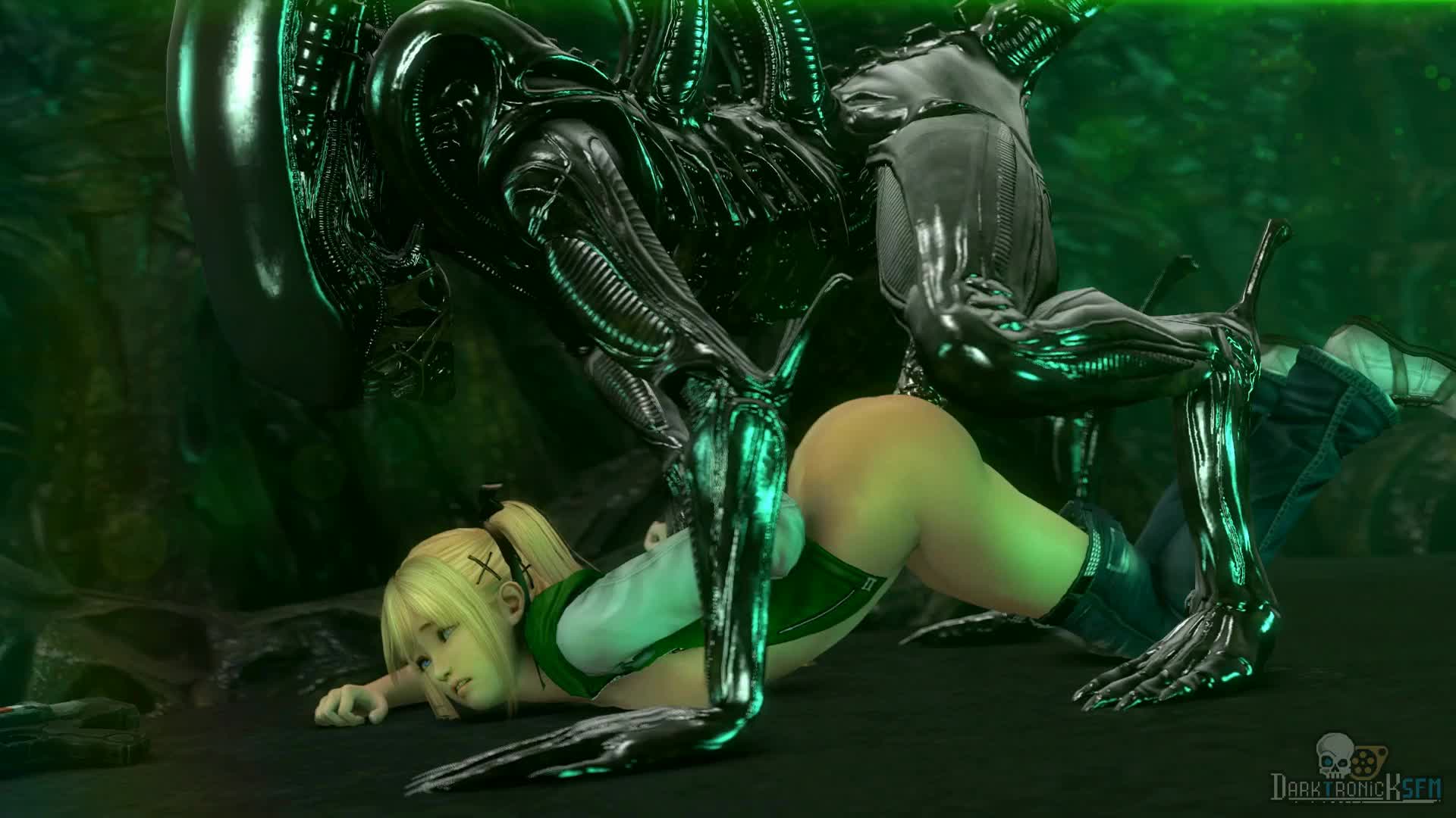 3D Alien_(Series) Animated Crossover Dead_or_Alive Marie_Rose Source_Filmmaker Xenomorph // 1920x1080 // 4.3MB // webm