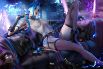 Jinx League_of_Legends Sakimichan // 3600x2422 // 791.2KB // jpg