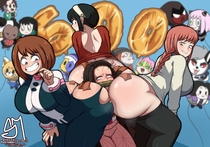 Chainsaw_Man Crossover Kimetsu_no_Yaiba Makima My_Hero_Academia Nezuko_Kamado Ochako_Uraraka Spy_x_Family Yor_Forger semidraws // 4096x2873 // 1000.2KB // jpg